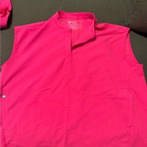 Figs Vibrant Pink Rafaela Scrub Top